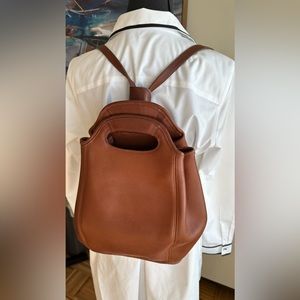COACH Vintage 9994 Drawstring Leather Backpack Bucket Top Handles Brown Bag